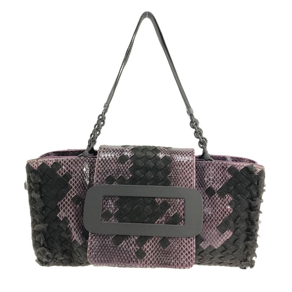 Bottega Veneta Ayers Handbag Python Chemical Fibe… - image 1